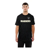 Las Vegas Raiders Black Throwback Pinstripe New Era T-Shirt