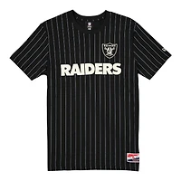 Las Vegas Raiders Black Throwback Pinstripe New Era T-Shirt