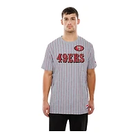 San Francisco 49ers Gray Throwback Pinstripe New Era T-Shirt