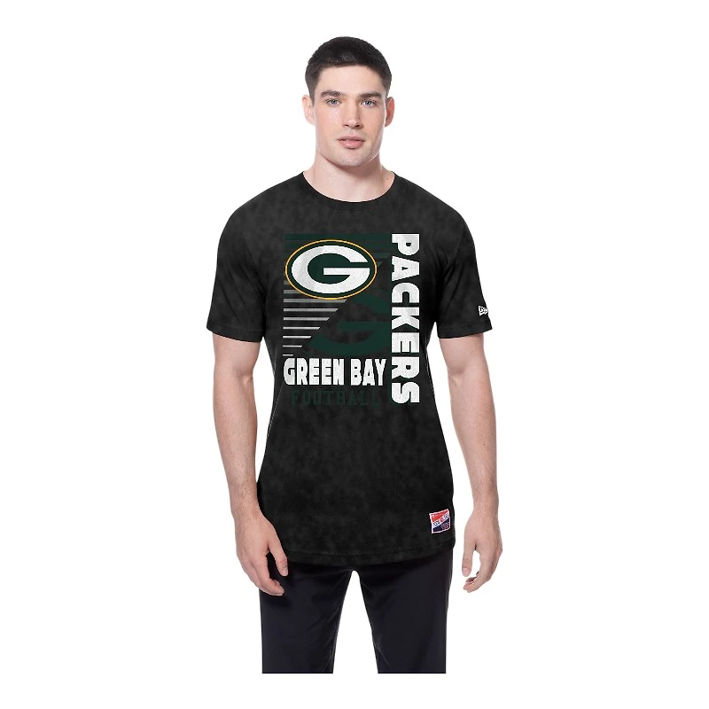 Green Bay Packers Washed Black New Era T-Shirt