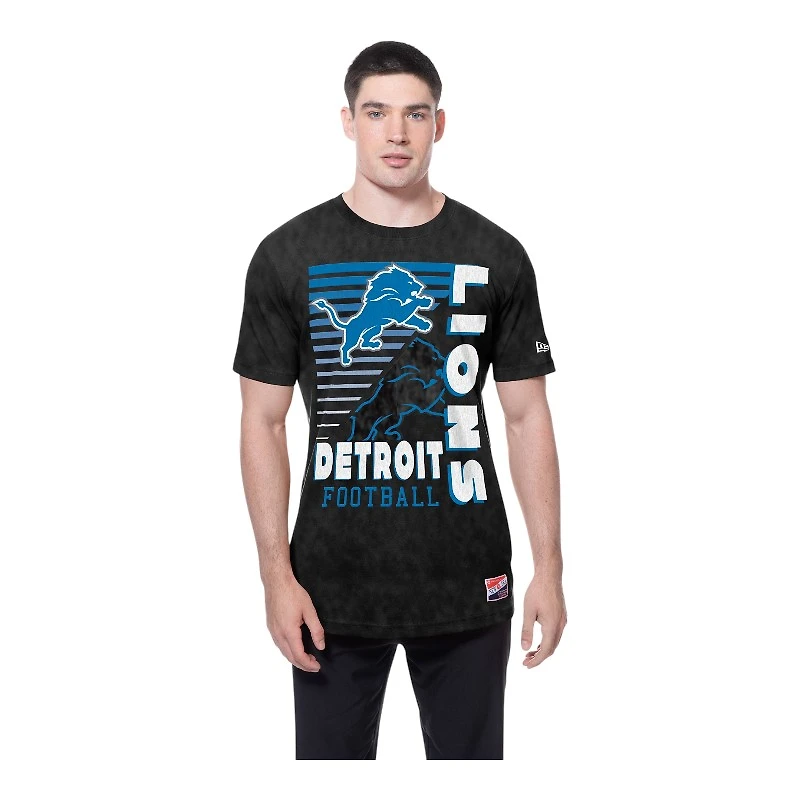 Detroit Lions Washed Black New Era T-Shirt