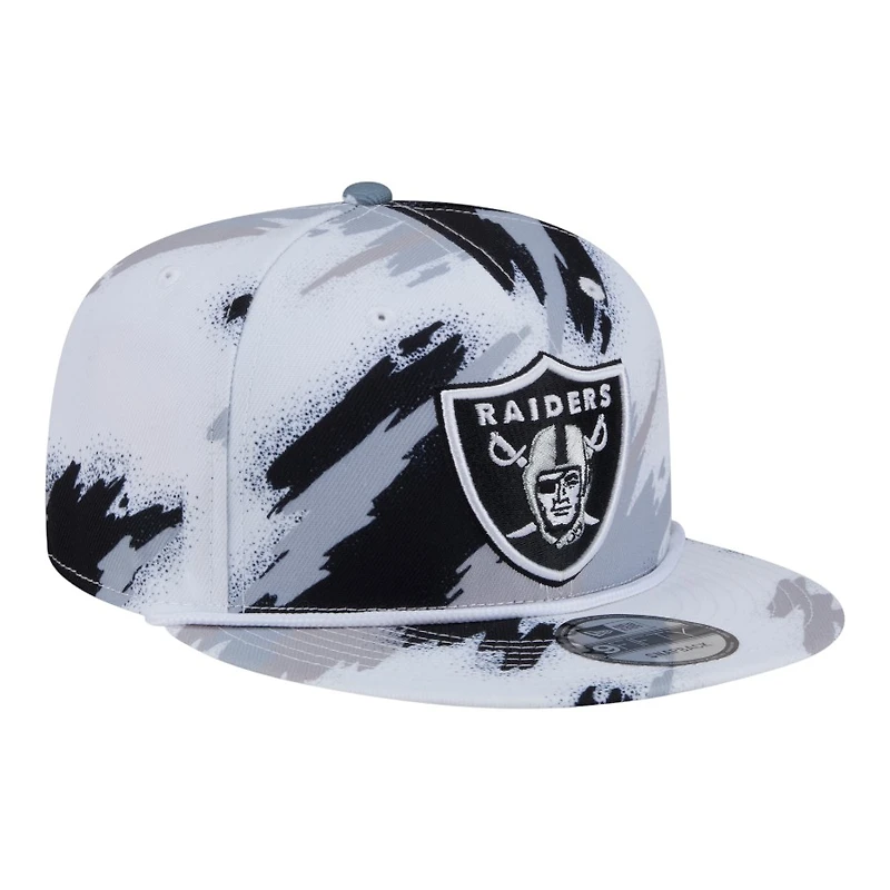 Las Vegas Raiders White Paint Splatter Rope New Era 9FIFTY Snapback Hat