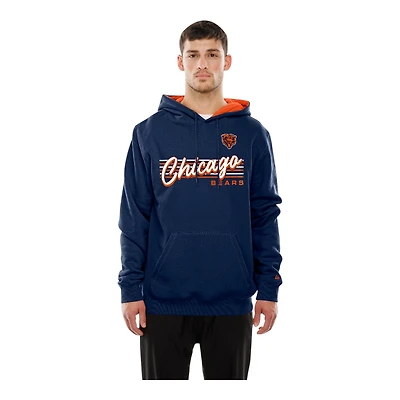 Chicago Bears Navy Script New Era Pullover Hoodie