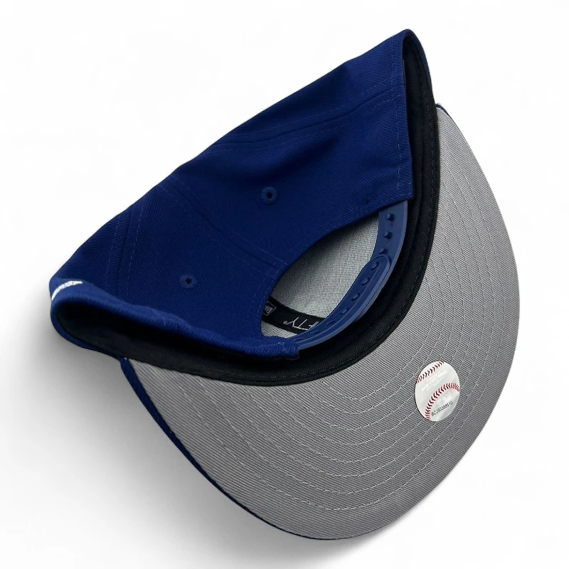 Youth Los Angeles Dodgers White on Royal Upside Down Gray UV New Era 9FIFTY Snapback Hat