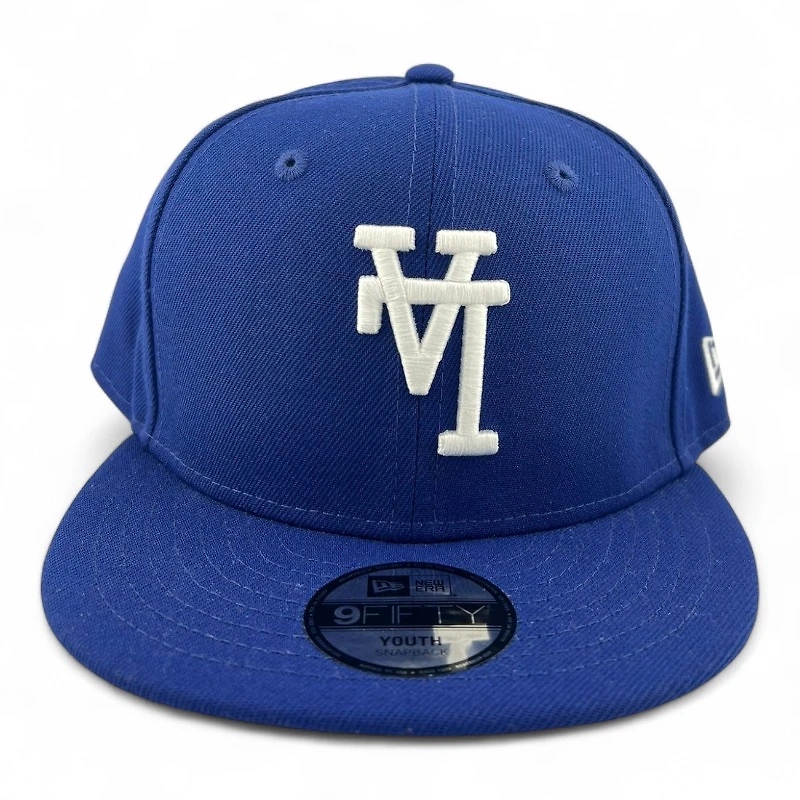 Youth Los Angeles Dodgers White on Royal Upside Down Gray UV New Era 9FIFTY Snapback Hat