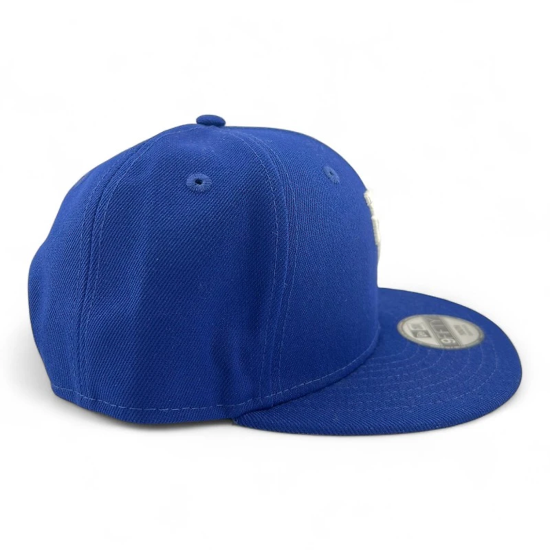 Youth Los Angeles Dodgers White on Royal Upside Down Gray UV New Era 9FIFTY Snapback Hat
