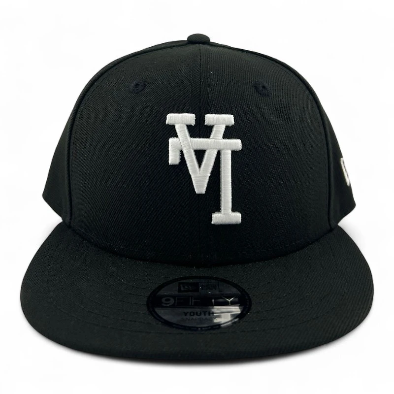 Youth Los Angeles Dodgers White on Black Upside Down Gray UV New Era 9FIFTY Snapback Hat