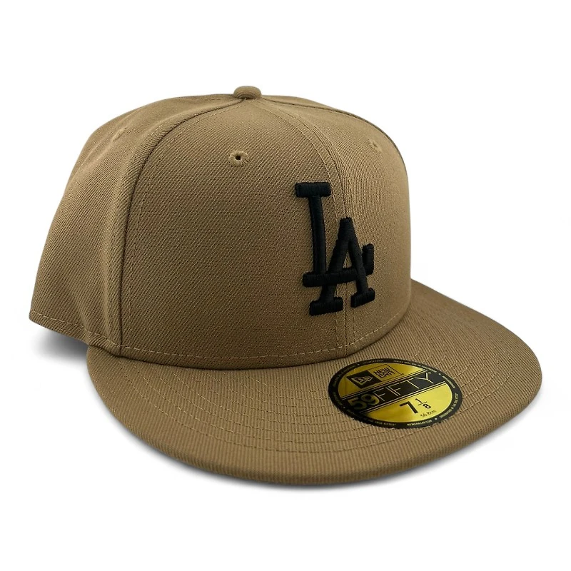 Los Angeles Dodgers Black on Khaki Gray UV New Era 59FIFTY Fitted Hat
