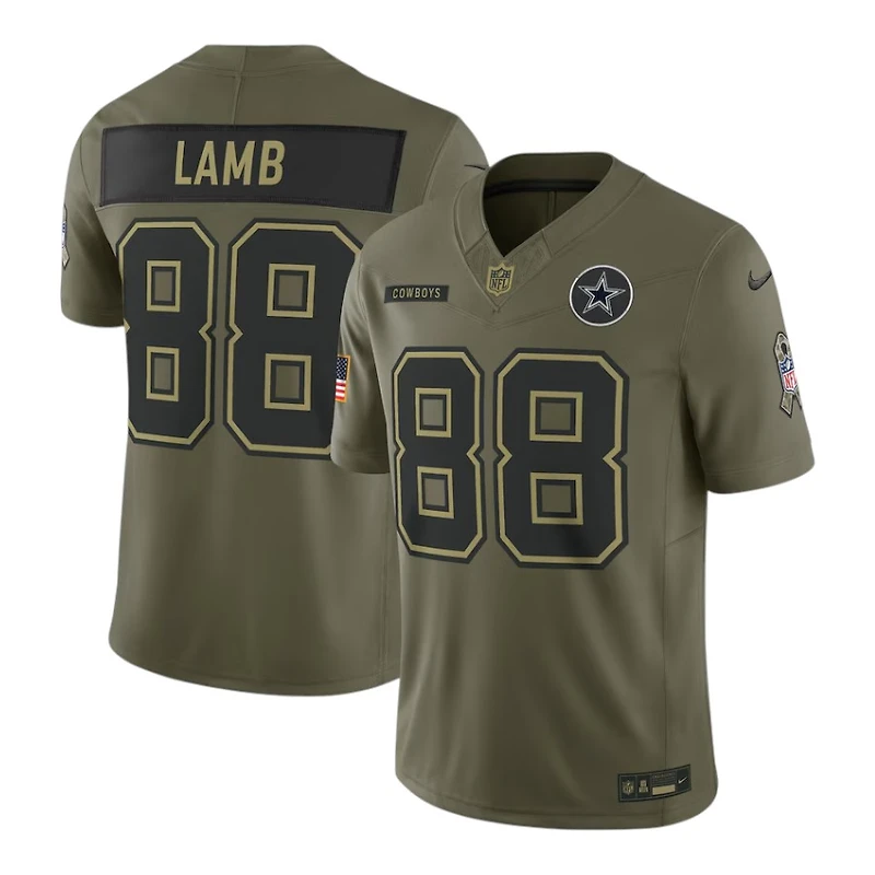 Dallas Cowboys CeeDee Lamb 2025 Olive Green Salute To Service Limited Jersey