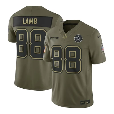 Dallas Cowboys CeeDee Lamb 2025 Olive Green Salute To Service Limited Jersey
