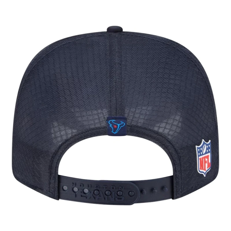 Houston Texans Navy H-Town Logo 2025 NFL Sideline New Era 9SEVENTY Trucker Adjustable Snapback Hat