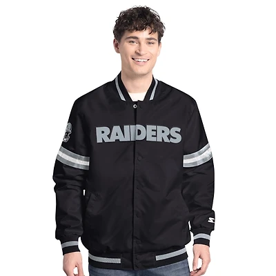 Las Vegas Raiders Black Wordmark G-III Sports Full-Snap Jacket