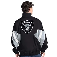 Las Vegas Raiders Black and Silver Wordmark G-III Sports Half Zip Jacket