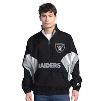 Las Vegas Raiders Black and Silver Wordmark G-III Sports Half Zip Jacket