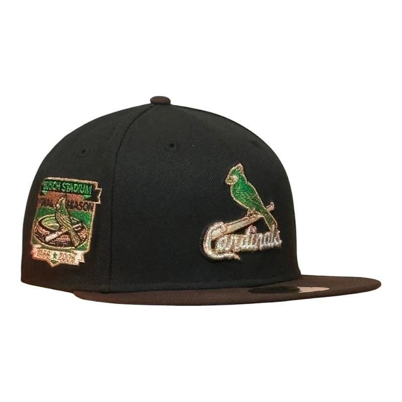 St. Louis Cardinals Black and Brown Final Season Patch Gray UV New Era 59FIFTY Fitted Hat