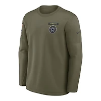 Dallas Cowboys Forest Green 2025 Salute to Service Sideline Coaches Therma-FIT Long Sleeve Shirt