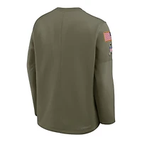 Dallas Cowboys Forest Green 2025 Salute to Service Sideline Coaches Therma-FIT Long Sleeve Shirt