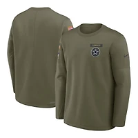 Dallas Cowboys Forest Green 2025 Salute to Service Sideline Coaches Therma-FIT Long Sleeve Shirt