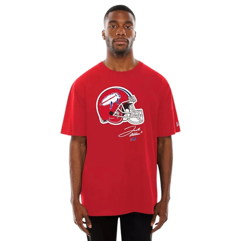 Buffalo Bills Red Josh Allen Billustration Helmet New Era T-Shirt