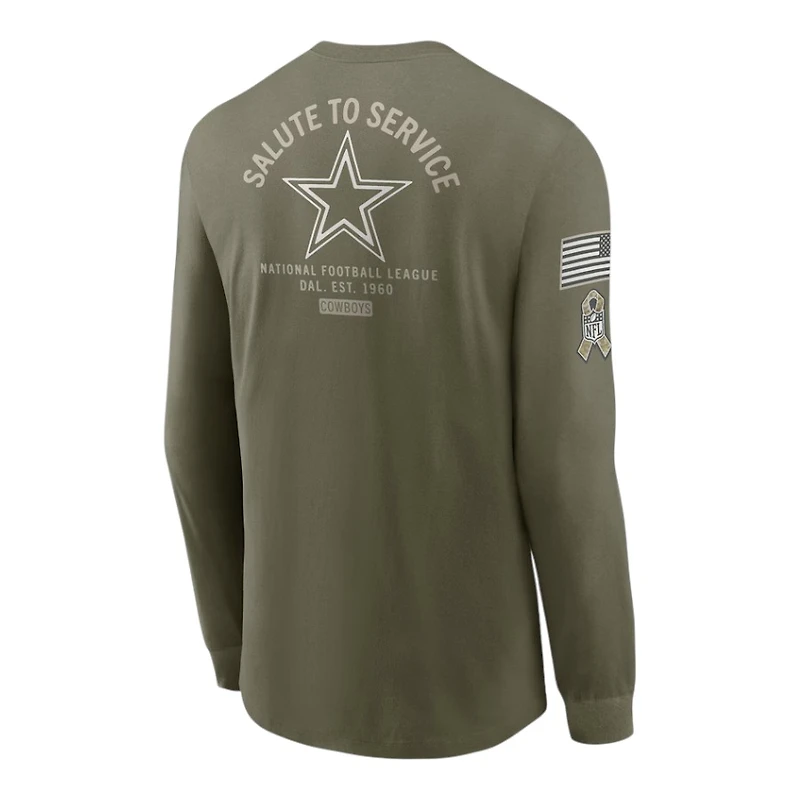 Dallas Cowboys Olive Green 2025 Salute to Service Sideline Nike Long Sleeve Shirt