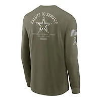 Dallas Cowboys Olive Green 2025 Salute to Service Sideline Nike Long Sleeve Shirt