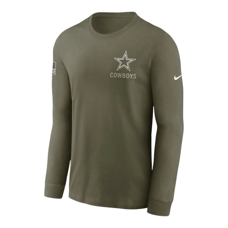 Dallas Cowboys Olive Green 2025 Salute to Service Sideline Nike Long Sleeve Shirt