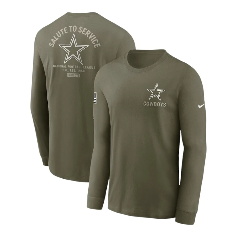Dallas Cowboys Olive Green 2025 Salute to Service Sideline Nike Long Sleeve Shirt