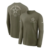 Dallas Cowboys Olive Green 2025 Salute to Service Sideline Nike Long Sleeve Shirt