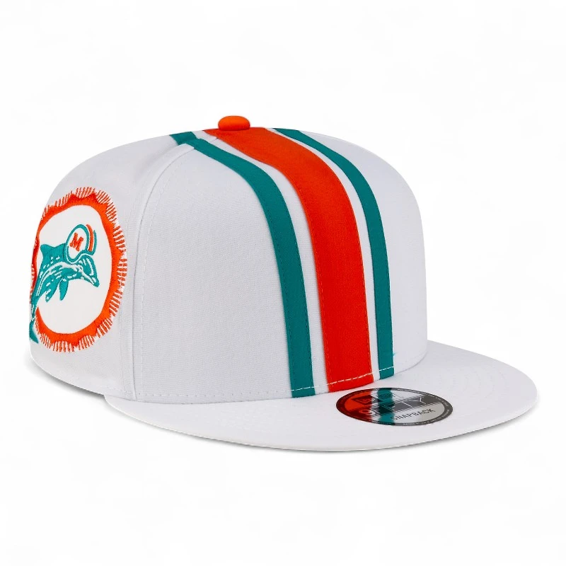 Miami Dolphins White Historic NFL Helmet Pack New Era 9FIFTY Snapback Hat