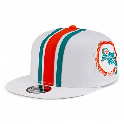Miami Dolphins White Historic NFL Helmet Pack New Era 9FIFTY Snapback Hat