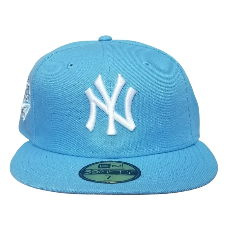 New York Yankees Sky Blue 1996 World Series Patch Grey UV Era 59FIFTY Fitted Hat