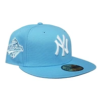 New York Yankees Sky Blue 1996 World Series Patch Grey UV Era 59FIFTY Fitted Hat