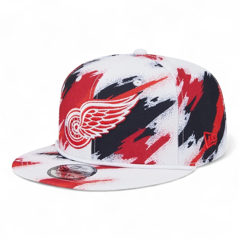 Detroit Red Wings White Paint Splatter Rope New Era 9FIFTY Snapback