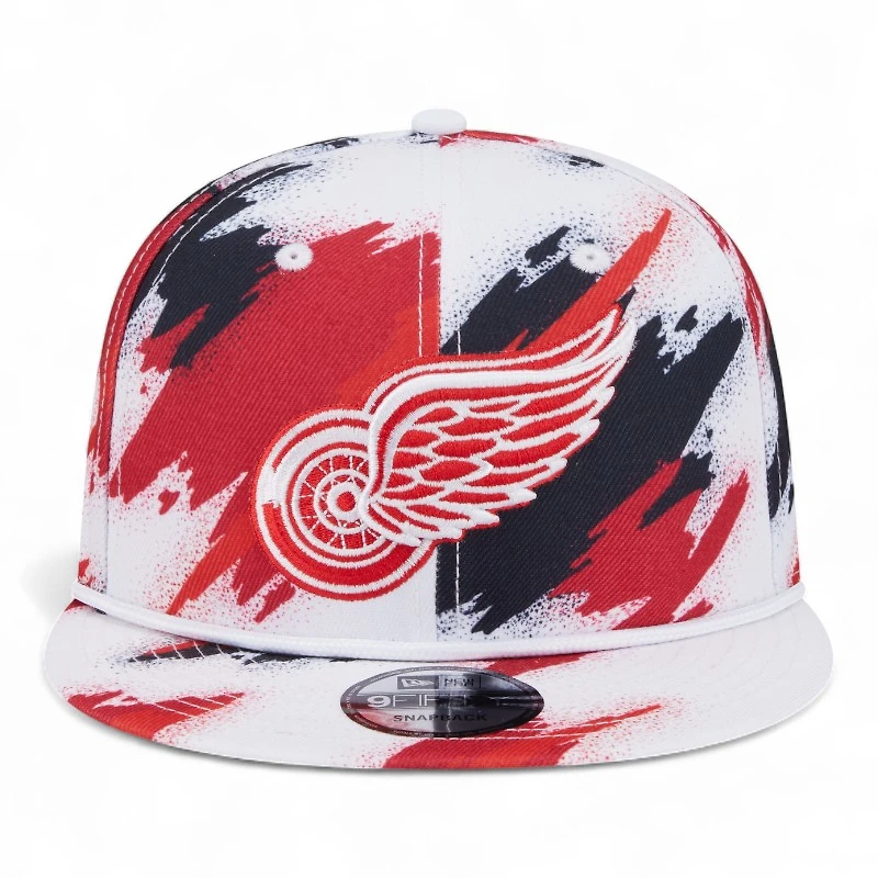 Detroit Red Wings White Paint Splatter Rope New Era 9FIFTY Snapback