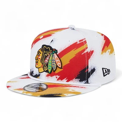 Chicago Blackhawks White Paint Splatter Rope New Era 9FIFTY Snapback