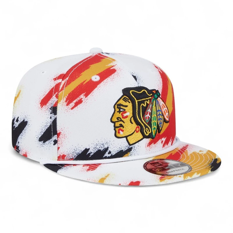 Chicago Blackhawks White Paint Splatter Rope New Era 9FIFTY Snapback
