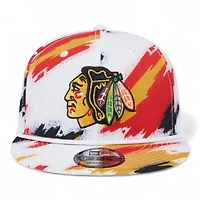 Chicago Blackhawks White Paint Splatter Rope New Era 9FIFTY Snapback