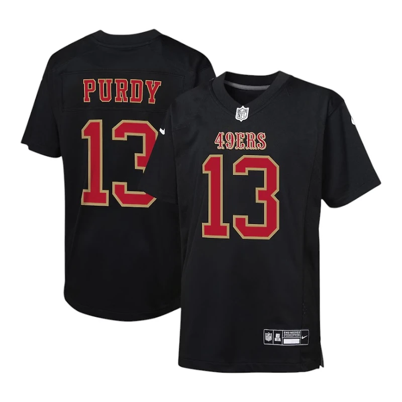 Youth San Francisco 49ers Brock Purdy Nike Black Carbon Fashion Game Jersey
