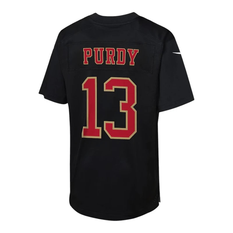 Youth San Francisco 49ers Brock Purdy Nike Black Carbon Fashion Game Jersey