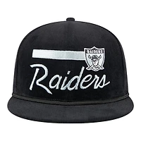 Las Vegas Raiders Black Corudroy Rope New Era 9FIFTY Snapback Hat