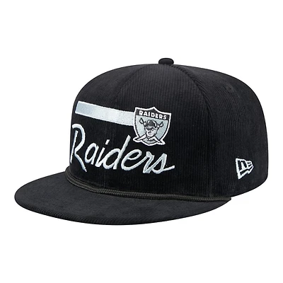 Las Vegas Raiders Black Corudroy Rope New Era 9FIFTY Snapback Hat