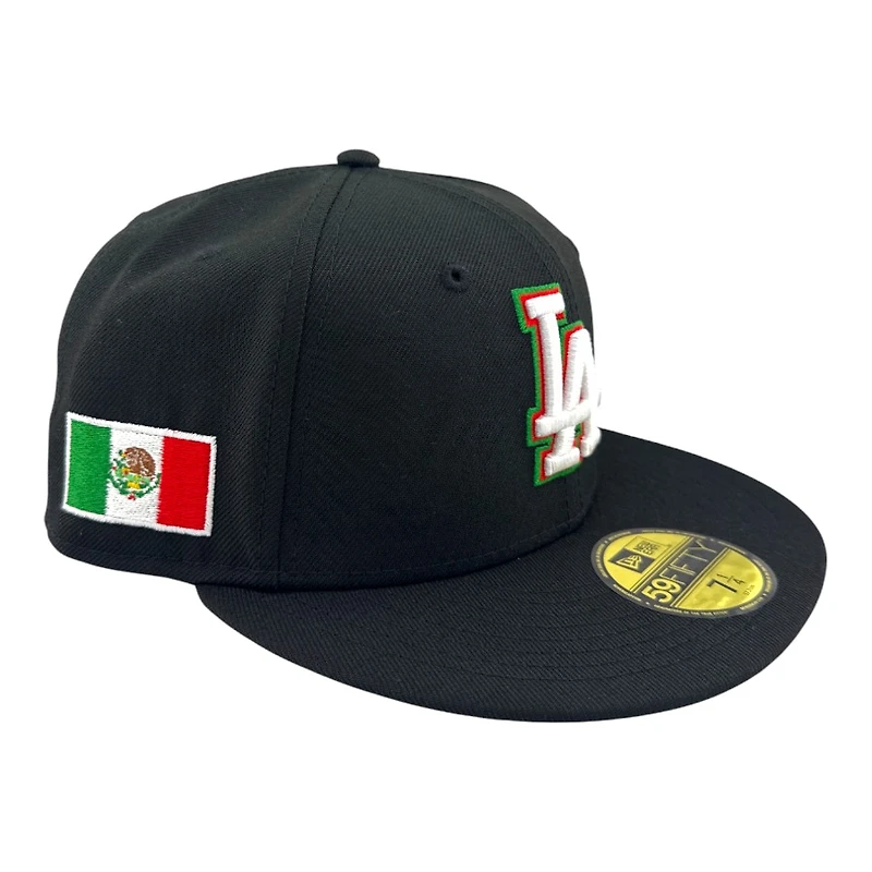 Los Angeles Dodgers Black with Mexico Flag Patch Grey UV New Era 59FIFTY Fitted Hat