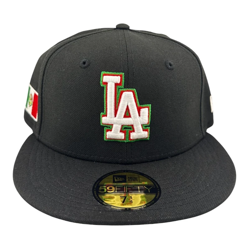 Los Angeles Dodgers Black with Mexico Flag Patch Grey UV New Era 59FIFTY Fitted Hat