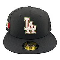 Los Angeles Dodgers Black with Mexico Flag Patch Grey UV New Era 59FIFTY Fitted Hat