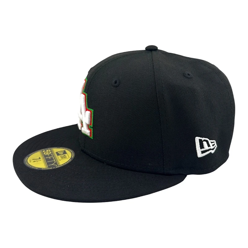 Los Angeles Dodgers Black with Mexico Flag Patch Grey UV New Era 59FIFTY Fitted Hat