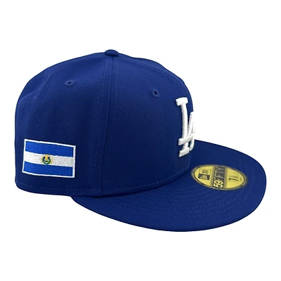Los Angeles Dodgers Royal Blue El Salvador Flag and Mexico Patch Grey UV New Era 59FIFTY Fitted Hat