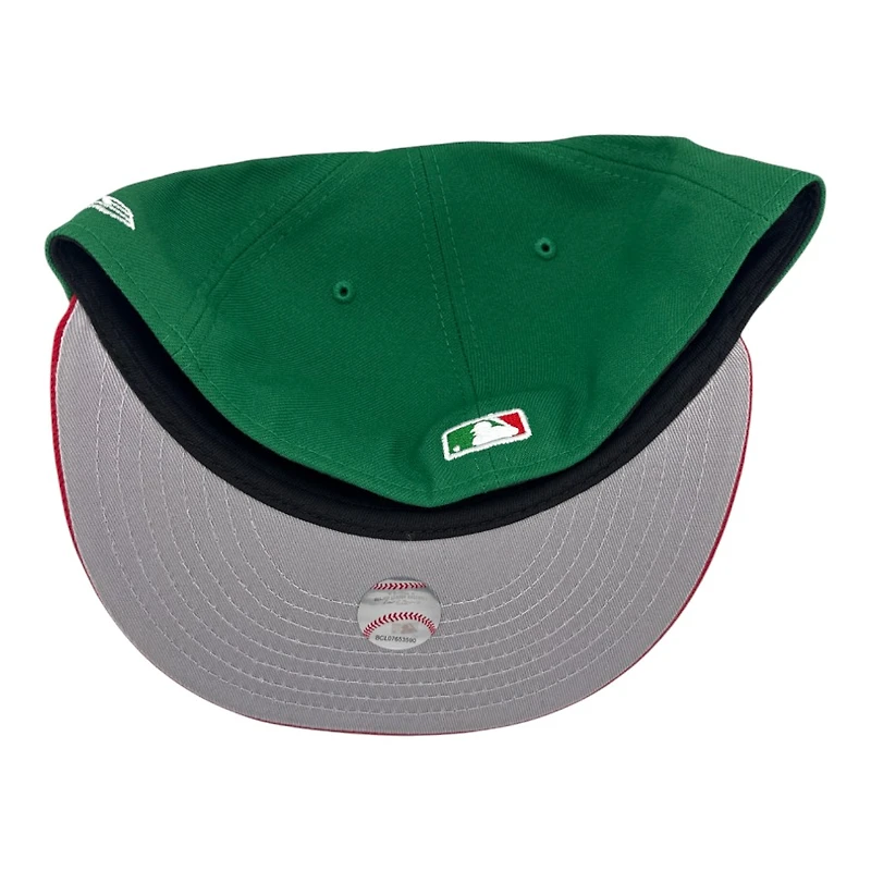Los Angeles Dodgers Green and Red Skull Aztec Patch Grey UV New Era 59FIFTY Fitted Hat