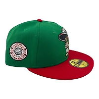 Los Angeles Dodgers Green and Red Skull Aztec Patch Grey UV New Era 59FIFTY Fitted Hat