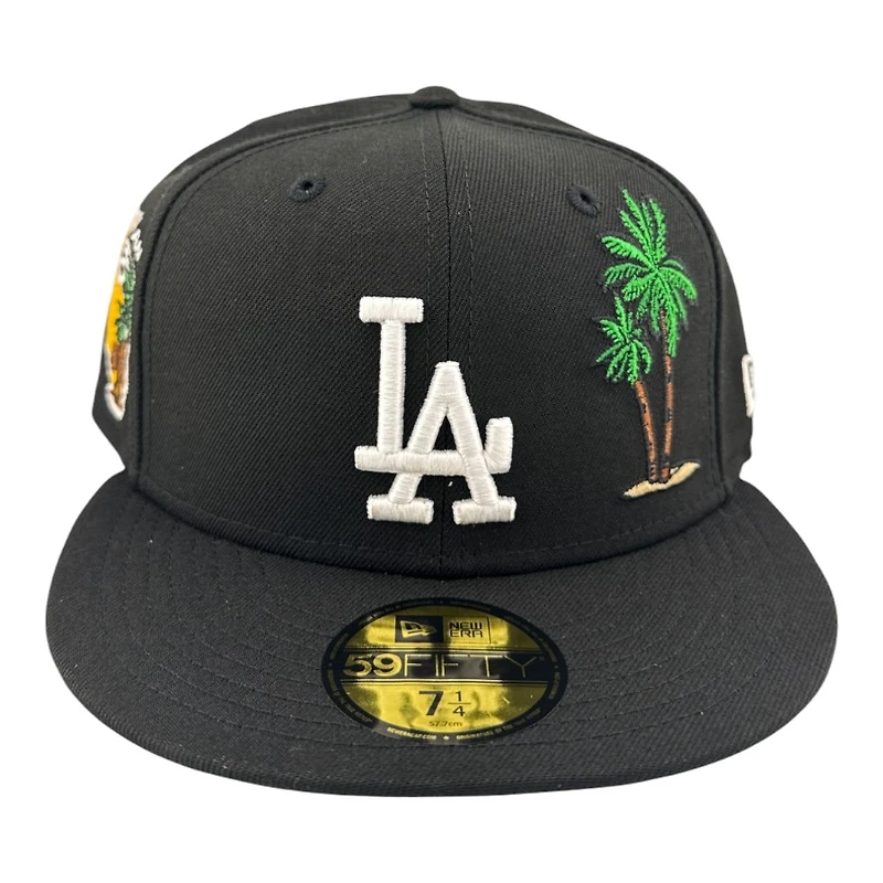 Los Angeles Dodgers Black Palm Tree Cali Patch Grey UV New Era 59FIFTY Fitted Hat