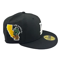 Los Angeles Dodgers Black Palm Tree Cali Patch Grey UV New Era 59FIFTY Fitted Hat